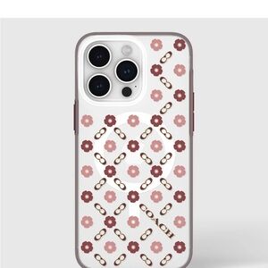 Coach Floral Pattern iPhone Case 15 pro